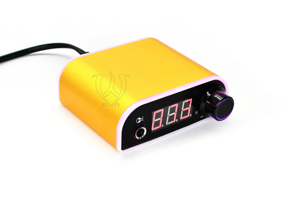 New Aurora3 Tattoo Power Supply Yellow,PS111-2,Aim Tattoo